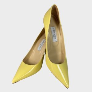 Jimmy Choo Butter Yellow Patent Leather Anouk Pointed Toe Pumps